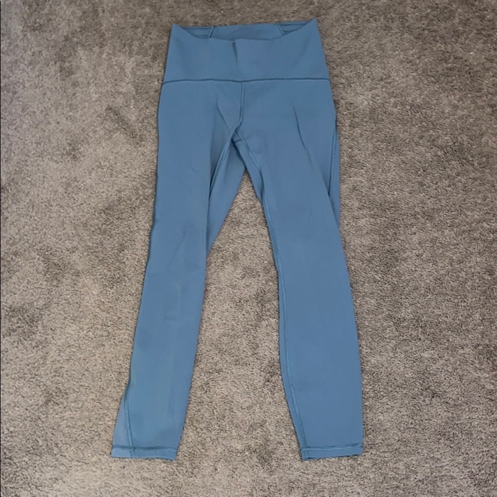 teal 25” lululemon leggings size 6